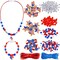 4th of July Kids Patriotic Jewelry Craft Kits for Independence & Memorial Day, Veteran's Day - DIY Funny Home Activities(30 Set)